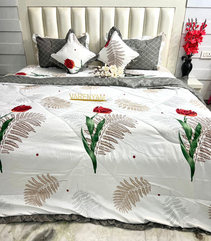 6 PCS Super king Comforter set with FITTED bedsheet