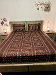 Cotton FLAT 1 Super KING Bedsheet + 2 Pillow Covers