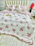 6 PCS Super king Comforter set with FITTED bedsheet