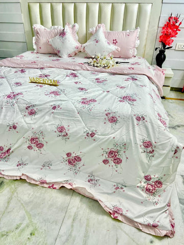 6 PCS Super king Comforter set with FITTED bedsheet