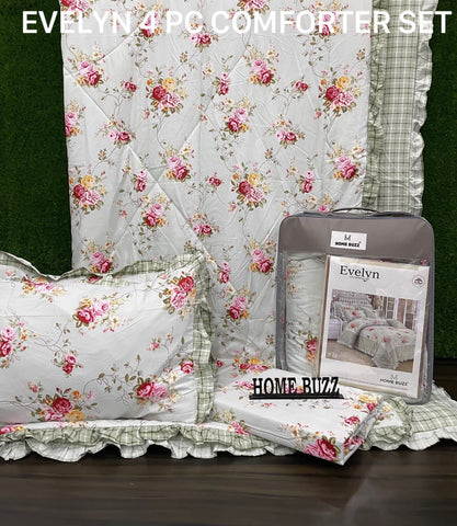 4 PCS king Comforter Set with Fitted bedsheet