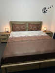 Cotton FLAT 1 Super KING Bedsheet + 2 Pillow Covers